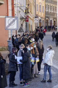 Menschenkette gegen Ukraine-Krieg in Görlitz