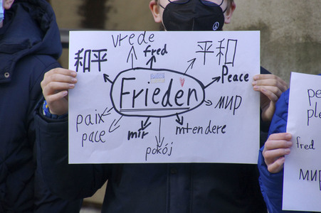 Menschenkette gegen Ukraine-Krieg in Görlitz