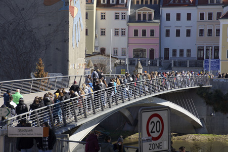 Menschenkette gegen Ukraine-Krieg in Görlitz