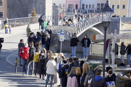 Menschenkette gegen Ukraine-Krieg in Görlitz