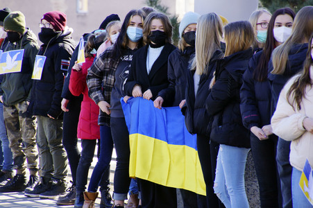 Menschenkette gegen Ukraine-Krieg in Görlitz