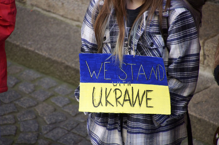 Menschenkette gegen Ukraine-Krieg in Görlitz