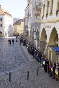 Menschenkette gegen Ukraine-Krieg in Görlitz
