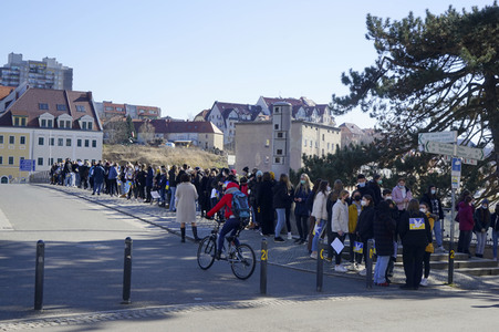 Menschenkette gegen Ukraine-Krieg in Görlitz