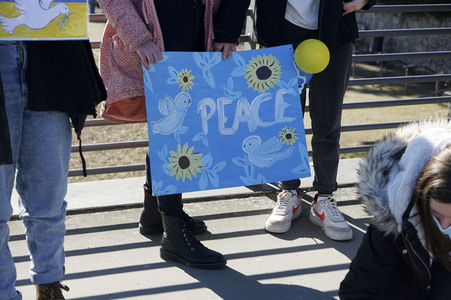 Menschenkette gegen Ukraine-Krieg in Görlitz