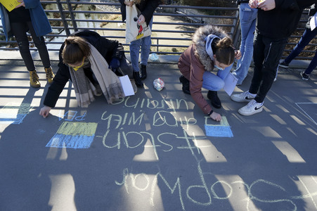 Menschenkette gegen Ukraine-Krieg in Görlitz