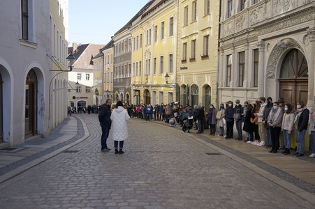 Menschenkette gegen Ukraine-Krieg in Görlitz