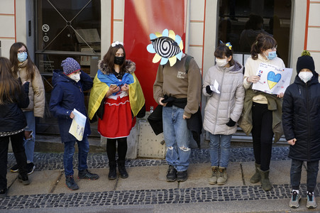 Menschenkette gegen Ukraine-Krieg in Görlitz