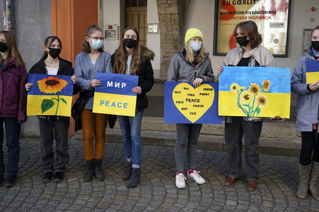 Menschenkette gegen Ukraine-Krieg in Görlitz
