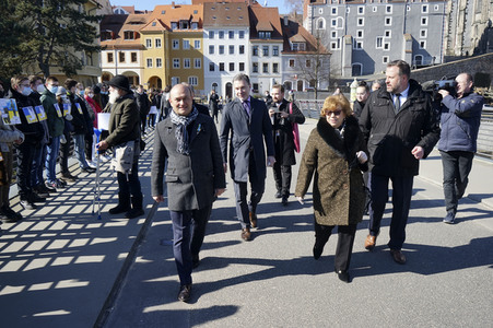 Menschenkette gegen Ukraine-Krieg in Görlitz