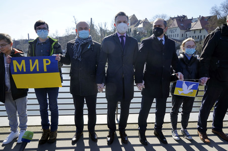 Menschenkette gegen Ukraine-Krieg in Görlitz