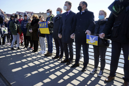 Menschenkette gegen Ukraine-Krieg in Görlitz