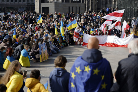 Demo gegen den Krieg in der Ukraine in Köln