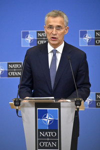 Pressekonferenz mit Jens Stoltenberg im NATO Hauptquartier in Brüssel