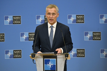 Pressekonferenz mit Jens Stoltenberg im NATO Hauptquartier in Brüssel