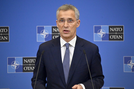 Pressekonferenz mit Jens Stoltenberg im NATO Hauptquartier in Brüssel