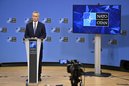 Pressekonferenz mit Jens Stoltenberg im NATO Hauptquartier in Brüssel