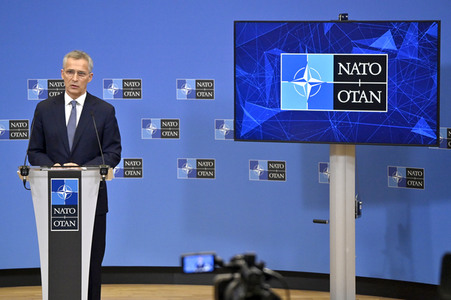 Pressekonferenz mit Jens Stoltenberg im NATO Hauptquartier in Brüssel