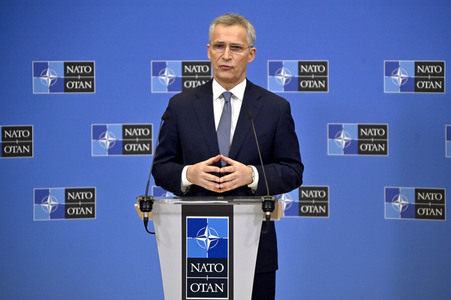 Pressekonferenz mit Jens Stoltenberg im NATO Hauptquartier in Brüssel
