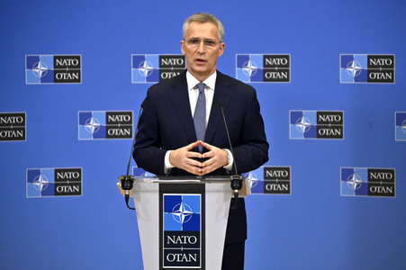 Pressekonferenz mit Jens Stoltenberg im NATO Hauptquartier in Brüssel