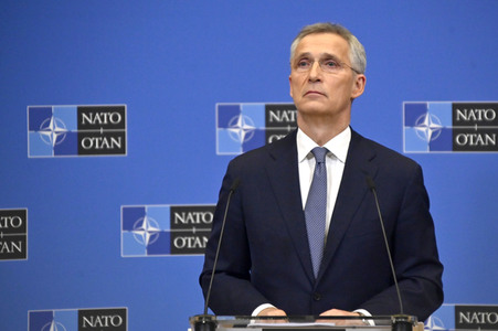 Pressekonferenz mit Jens Stoltenberg im NATO Hauptquartier in Brüssel
