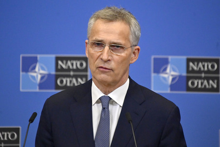 Pressekonferenz mit Jens Stoltenberg im NATO Hauptquartier in Brüssel