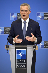 Pressekonferenz mit Jens Stoltenberg im NATO Hauptquartier in Brüssel