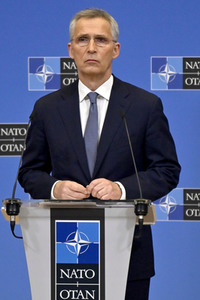 Pressekonferenz mit Jens Stoltenberg im NATO Hauptquartier in Brüssel