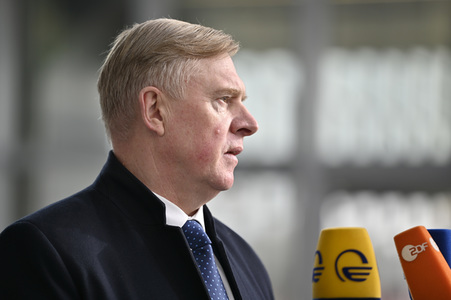 Pressestatement von Kalle Laanet im NATO Hauptquartier in Brüssel