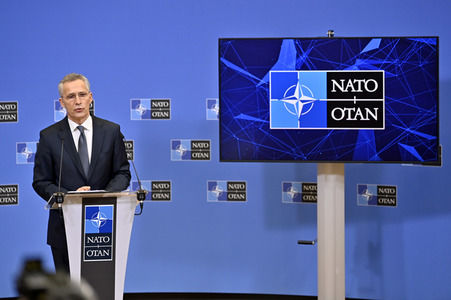 Pressekonferenz mit Jens Stoltenberg im NATO Hauptquartier in Brüssel