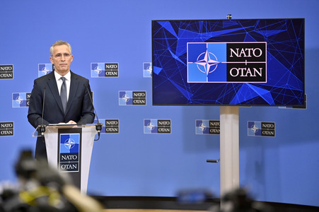 Pressekonferenz mit Jens Stoltenberg im NATO Hauptquartier in Brüssel