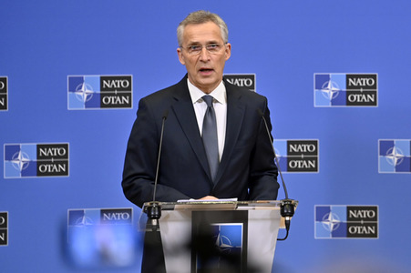 Pressekonferenz mit Jens Stoltenberg im NATO Hauptquartier in Brüssel