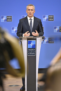 Pressekonferenz mit Jens Stoltenberg im NATO Hauptquartier in Brüssel
