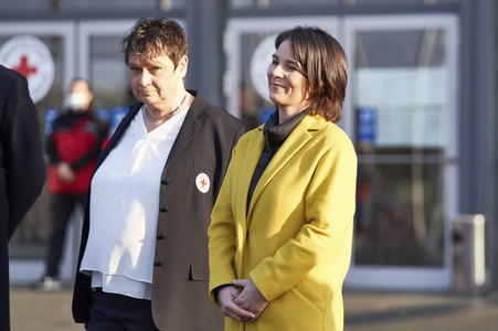 Annalena Baerbock besucht Notunterkünfte für Ukraine-Flüchtlinge in Hannover