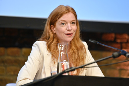 Marleen Lohse und Rufus Beck auf der lit.Cologne 2022 in Köln