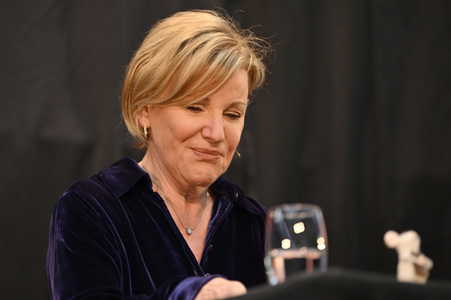 Mariele Millowitsch und Devid Striesow auf der lit.Cologne 2022 in Köln