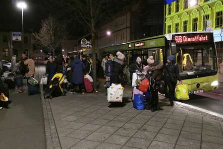 Ankunft ukrainischer Flüchtlinge in Görlitz