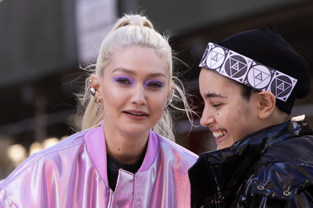 Dreharbeiten mit Gigi Hadid in New York