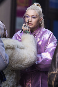 Dreharbeiten mit Gigi Hadid in New York