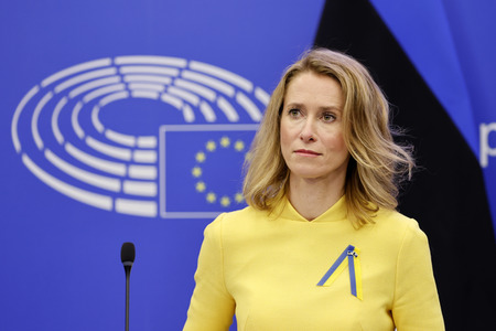 Pressekonferenz zur Sicherheitslage nach dem russischen Einmarsch in die Ukraine im EU-Parlament in Straßburg