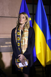 Kundgebung zur Unterstützung der Ukraine vor dem EU-Parlament in Straßburg