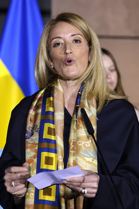 Kundgebung zur Unterstützung der Ukraine vor dem EU-Parlament in Straßburg