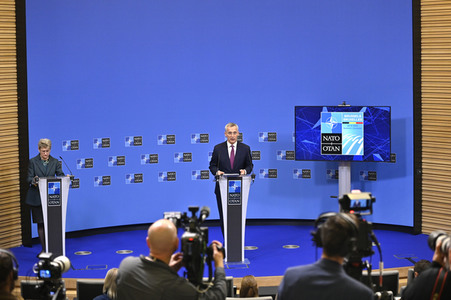 Pressekonferenz mit Jens Stoltenberg im NATO Hauptquartier in Brüssel