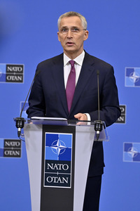 Pressekonferenz mit Jens Stoltenberg im NATO Hauptquartier in Brüssel