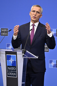 Pressekonferenz mit Jens Stoltenberg im NATO Hauptquartier in Brüssel