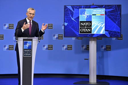 Pressekonferenz mit Jens Stoltenberg im NATO Hauptquartier in Brüssel