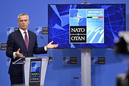 Pressekonferenz mit Jens Stoltenberg im NATO Hauptquartier in Brüssel