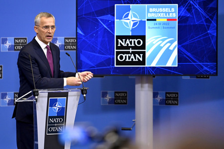 Pressekonferenz mit Jens Stoltenberg im NATO Hauptquartier in Brüssel