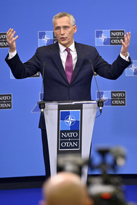 Pressekonferenz mit Jens Stoltenberg im NATO Hauptquartier in Brüssel