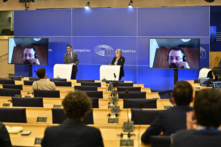 Pressekonferenz zur Kohäsionsaktion für Flüchtlinge in Europa im EU-Parlament in Brüssel